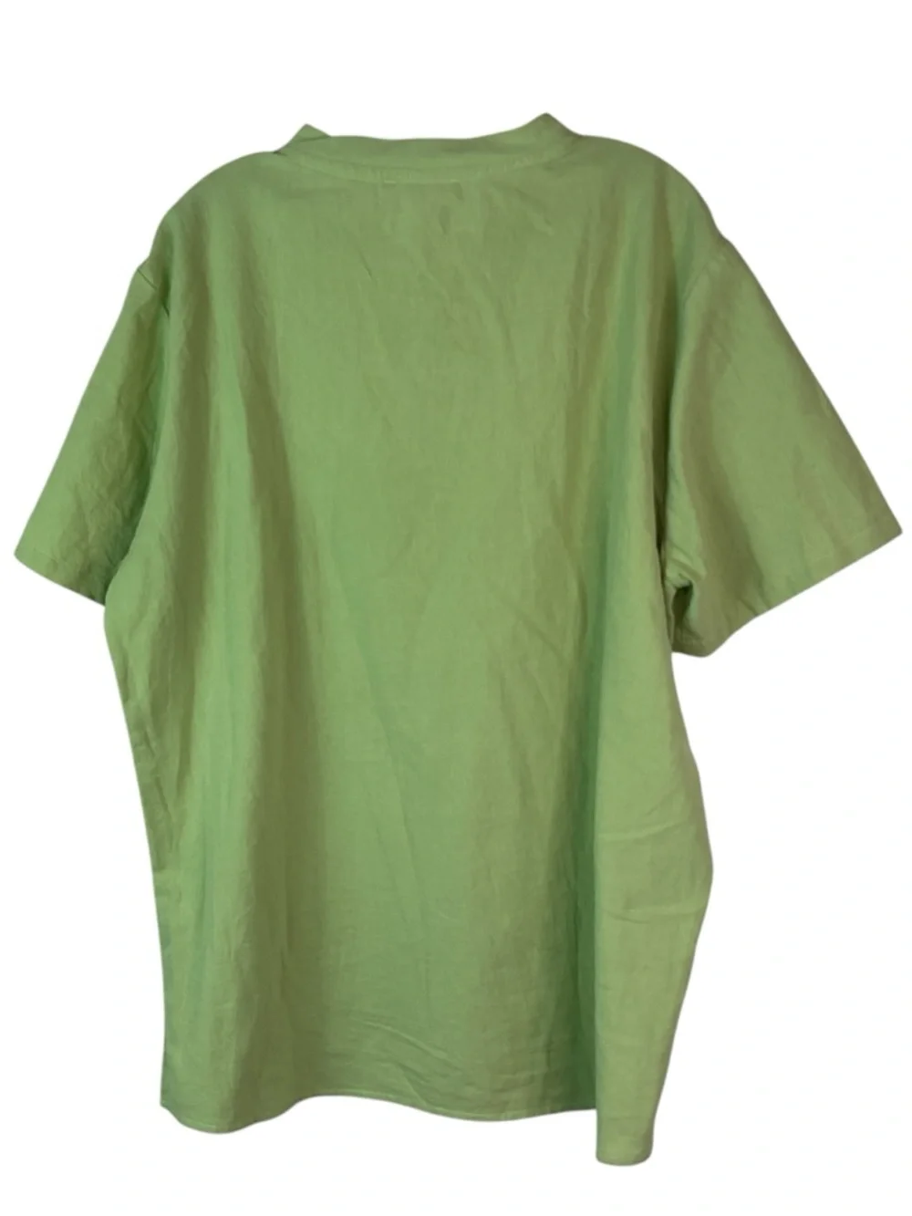 Casual Short-Sleeve Henley Polo in Lime Green by ChArmkpR XL - Picture 2 of 5